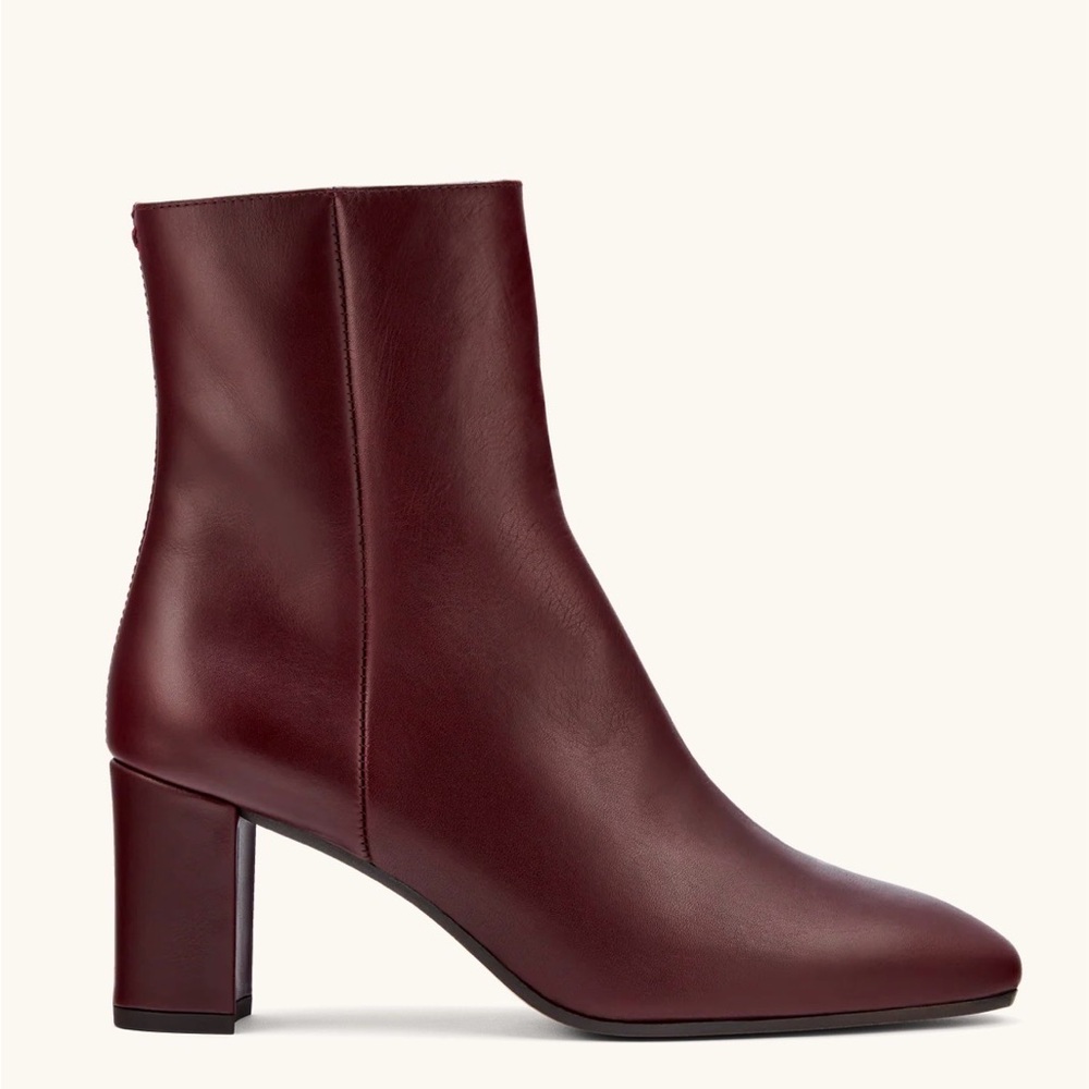 EUC Inez Women's Burgundy Leather Mid-Heel Ankle Booties 8.5 - Picture 13 of 15